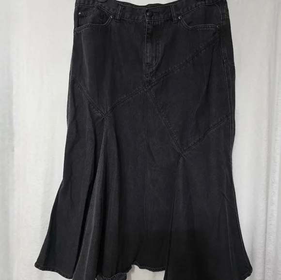 RALPH LAUREN ♥️ Black Denim Skirt SIZE 12 - Picture 10 of 16